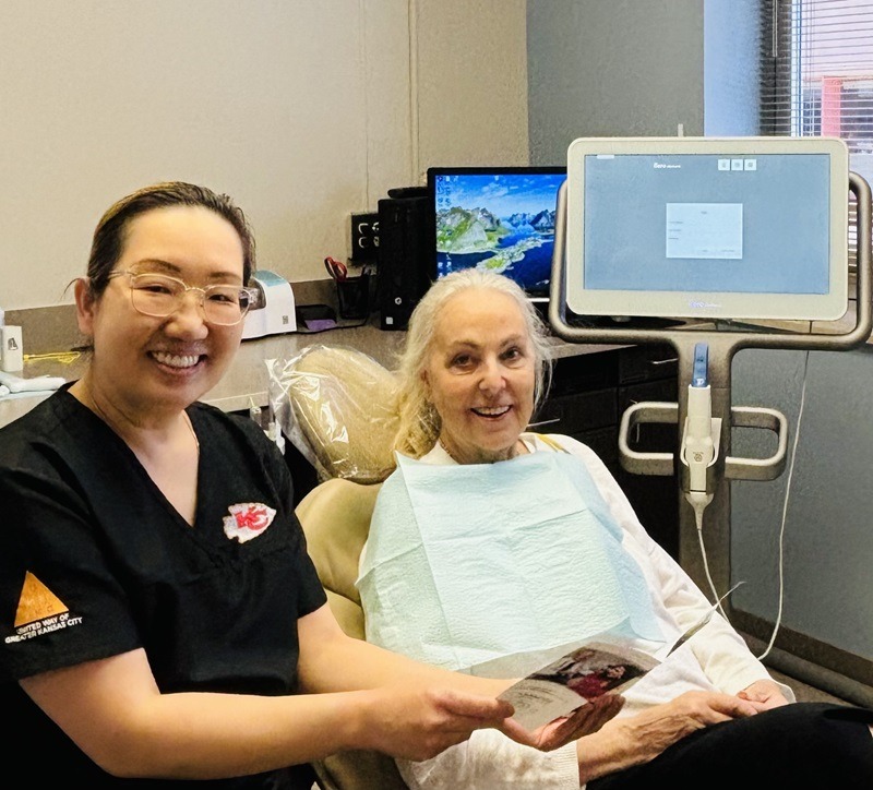same day crown dentist with patient